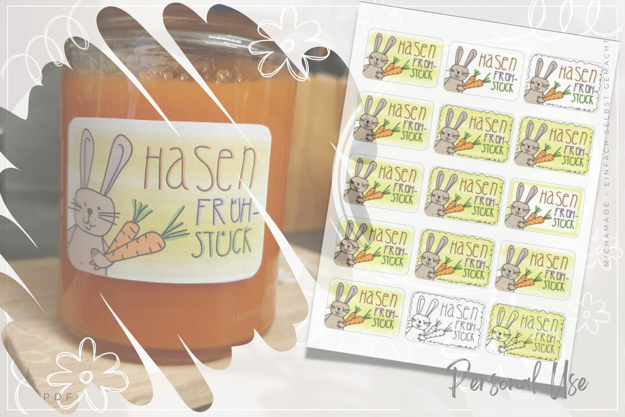 Etiketten Hasenfrühstück – michamade