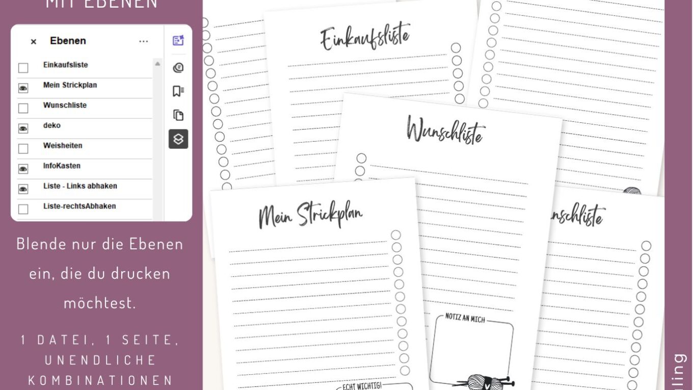 Journalseite für dein Strickjournal