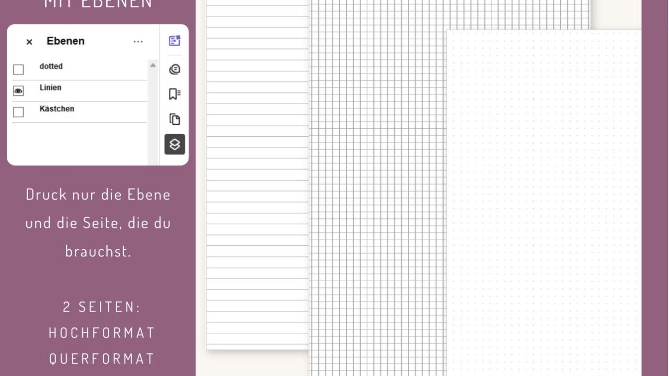 Praktische Druckvorlage für dein Notizbuch – individuell anpassbar!