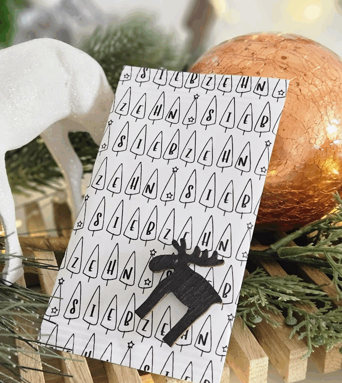 Adventskalender Zahl 17 – Muster zum Download & Bastelidee