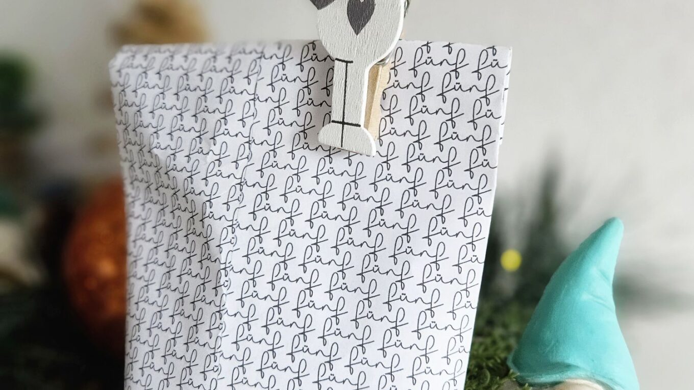 Adventskalender Zahl 5 – Muster zum Download & Bastelidee