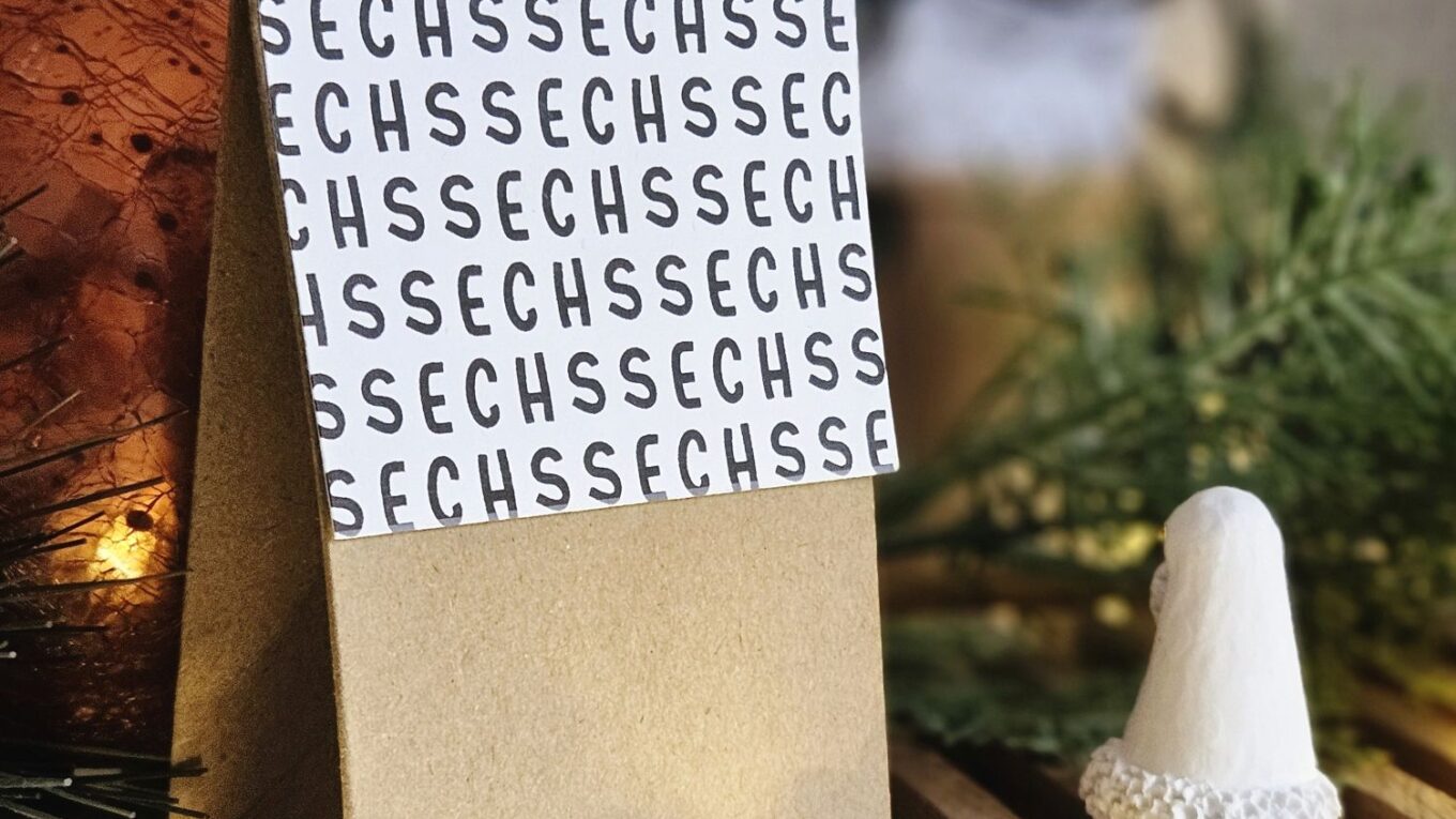 Adventskalender Zahl 6 – Muster zum Download & Bastelidee