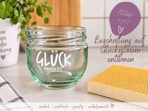 Beschriftung von Glücksgläsern entfernen gluecksglaeser