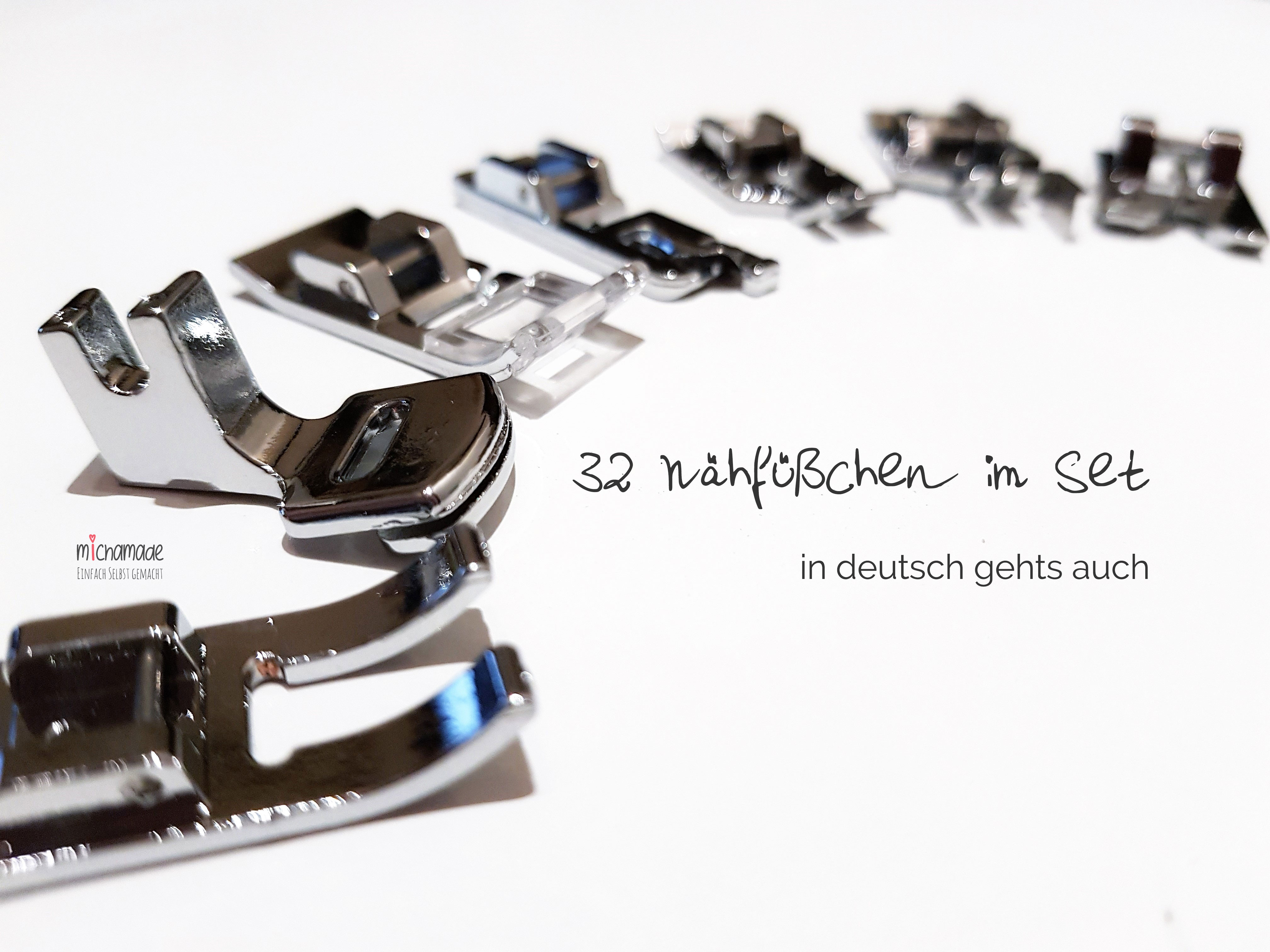 32 Nähfüße auf Deutsch